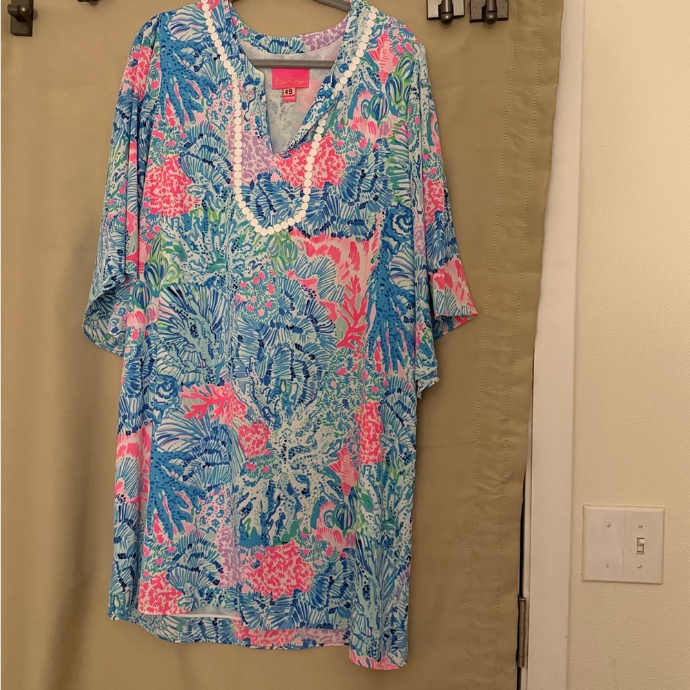 Lilly Pulitzer Blue and Pink Floral Mini Dress
